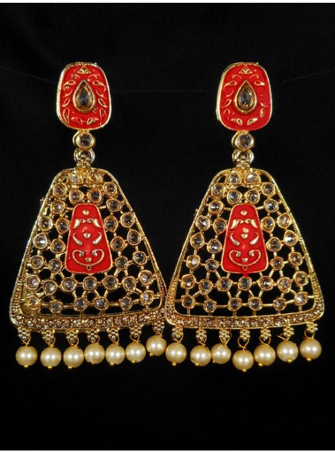 Reverse Ad Earrings With Meenakari Work